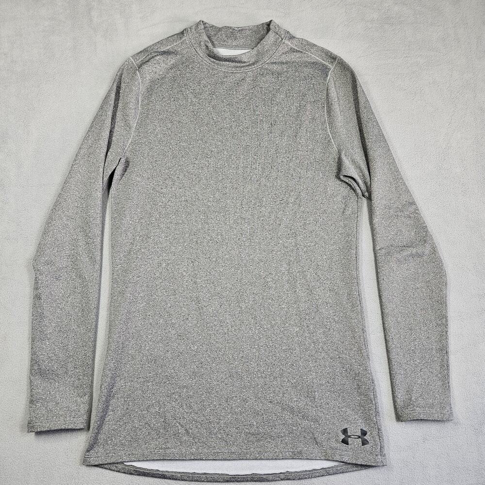Under Armour ColdGear Base Layer Top Mens Small Mock Neck Fitted Long Sleeve